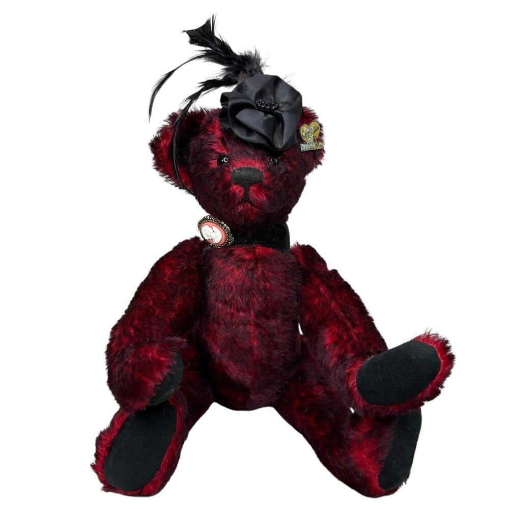 Annette Funicello Collectible Bear Co Vintage Red Bear Mohair Fully Jointed